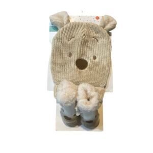 Disney Baby Winnie the Pooh Knit Hat & Socks Infant 0-12 Months Bear Winter New